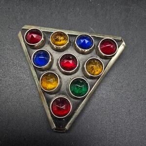 Vintage Fruit Salad Paste Stone Scarf Clip Sweater Clip Triangle